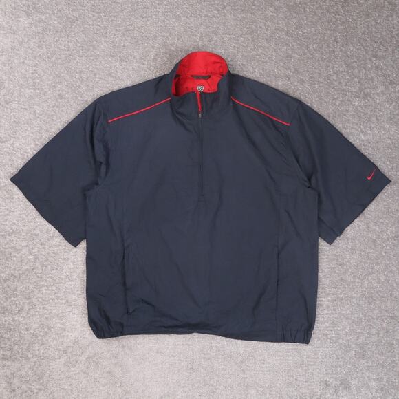 Nike Golf 1/2 Zip Large Blue Short Sleeve Windbreaker Storm Fit Jacket - Picture 1 of 4